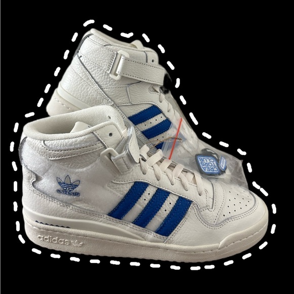 Adidas Forum Mid White Blue Bird 2021 - Size M 7.5 W 9 - Picture 4 of 5
